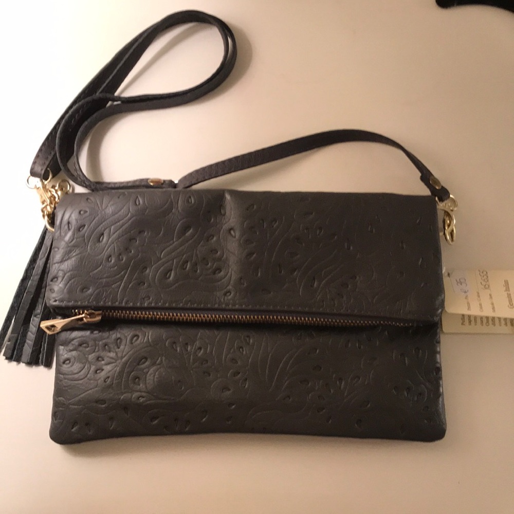 Italian leather clutch/crossbody